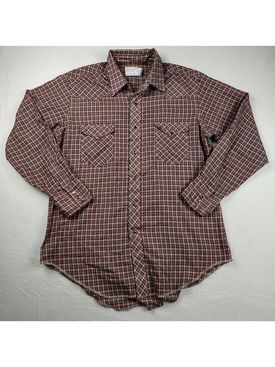 Wrangler Other - Vintage 70's Western Pearl Snap Wrangler Shirt Mens 16.5 33